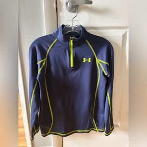 Youth Under Armour Dark Blue with Bright Yellow Accents Half-Zip